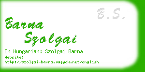 barna szolgai business card